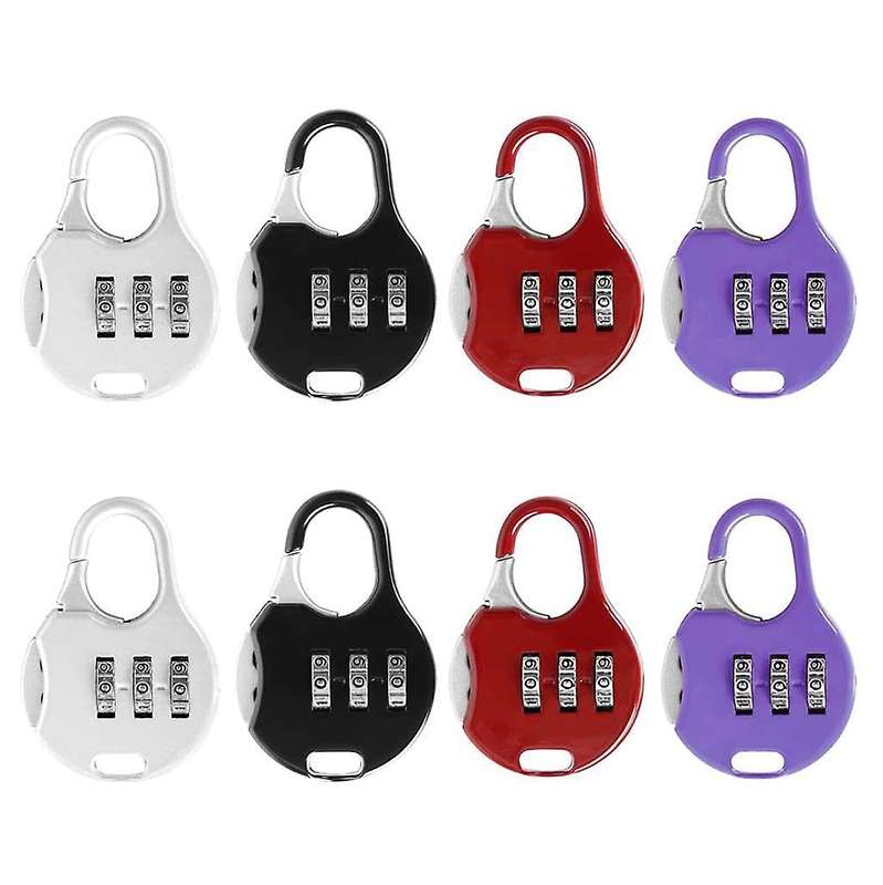 8 Pcs Mini Padlock 3 Digit Combination Lock for Luggage Backpacks