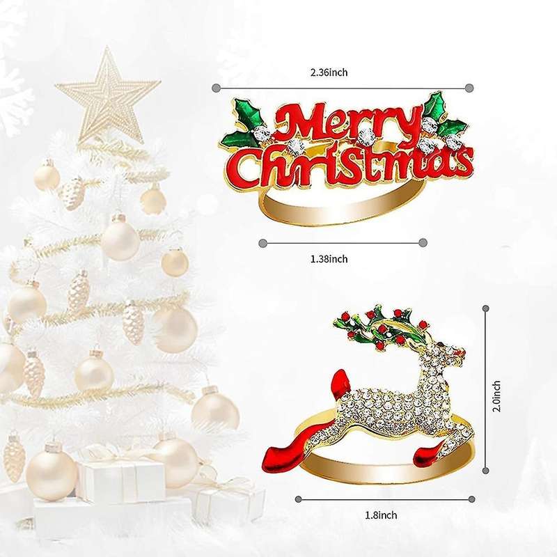 6pcs Christmas Napkin Rings, Delicate Decors for Christmas Holiday