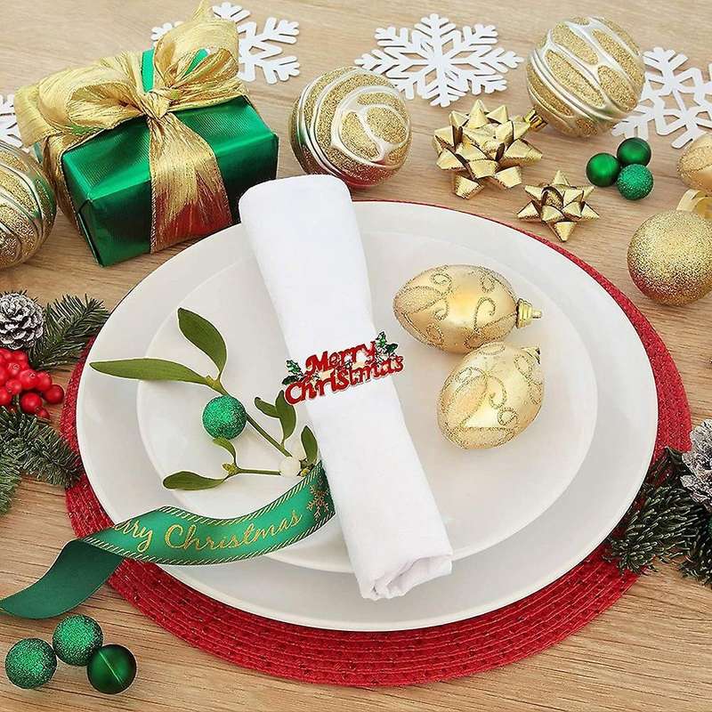 6pcs Christmas Napkin Rings, Delicate Decors for Christmas Holiday