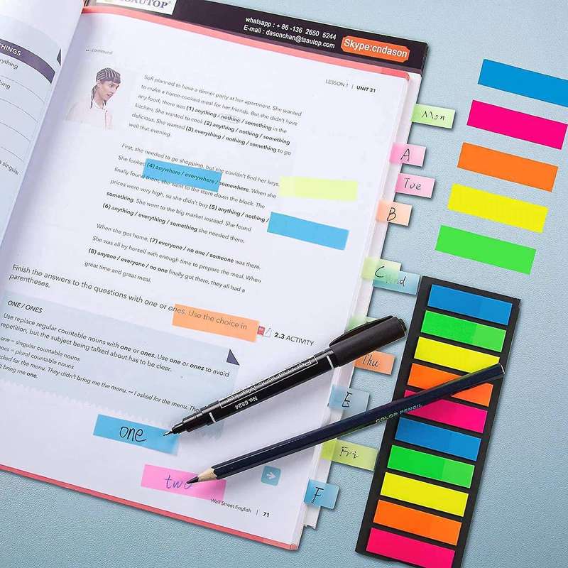 Sticky Note Flags,1200 Pcs Total,pack Of 10 Color Tabs,strip Tabs