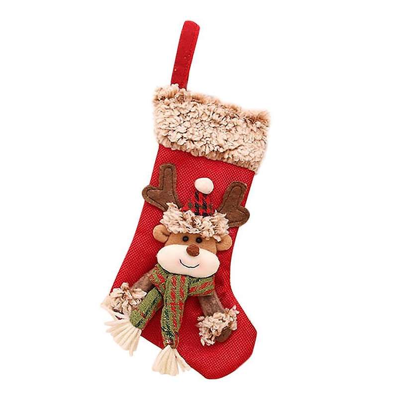 Christmas Stocking Santa Claus Candy Sock Gift Decor Bag, C