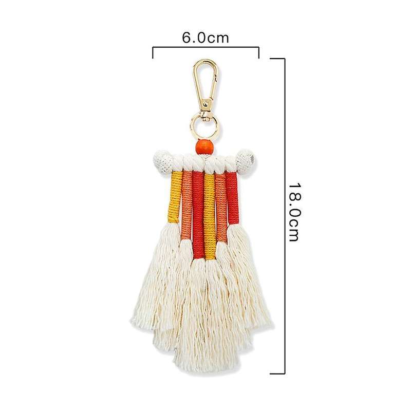 Boho Rainbow Keychain, with Tassel for Car Key Bag Purse Charm Gift,b