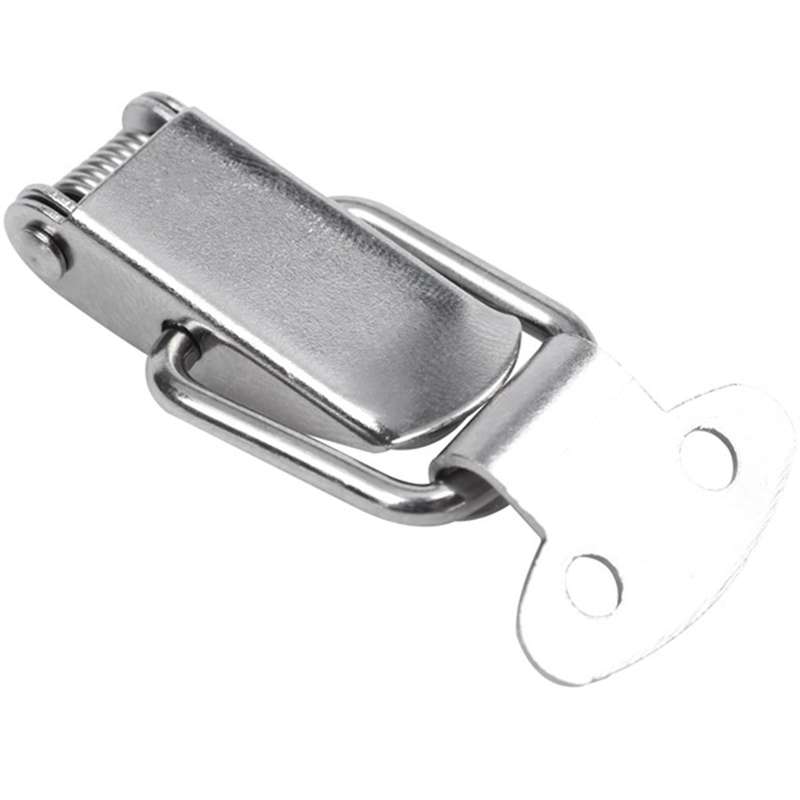 Cabinet Silver Tone Spring Loaded Toggle Switch Latch Hasp 8 Pcs