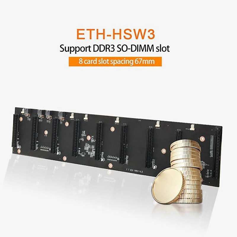Eth-hsw3 Btc Mining Motherboard with 6pin to 8pin Power Cord Set