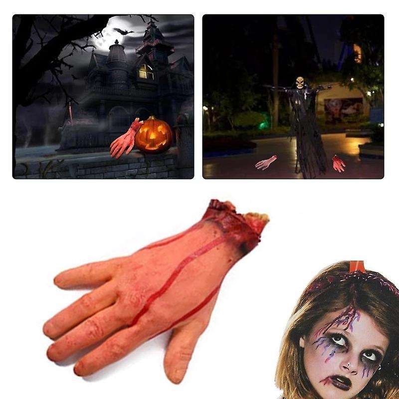 Bloody Horror Scary Halloween Prop Fake Severed Arm Hand Scary Bloody