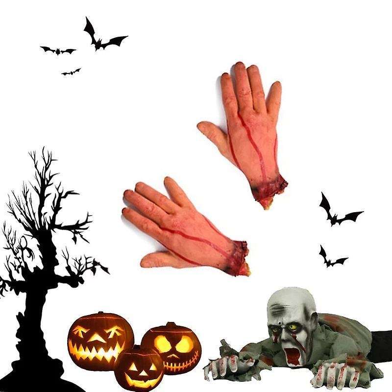 Bloody Horror Scary Halloween Prop Fake Severed Arm Hand Scary Bloody
