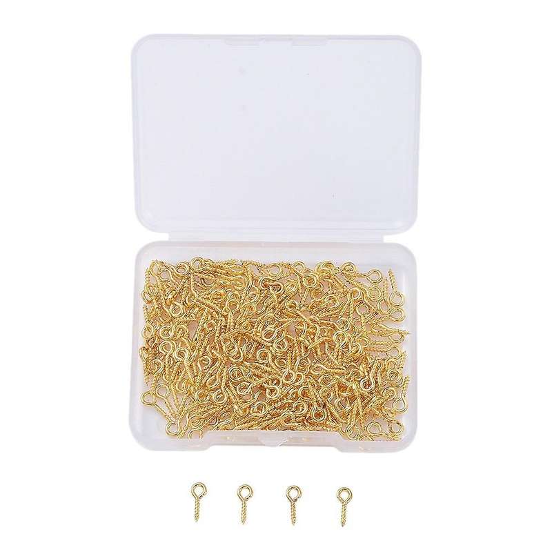 300 Pcs Screw Eye Nails for Diy Jewelry Making Accessories Gold