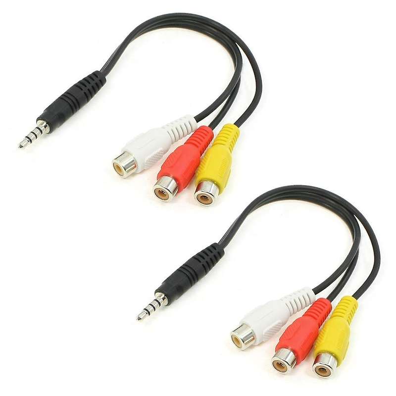 2pcs 3 Rca Female Audio/video Connector to 3.5mm Jack Plug Adapter Cable