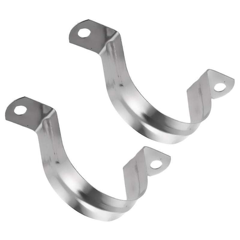 2 Edelstahl U-frmigen Rohrschellen, Half Pipe -80mm