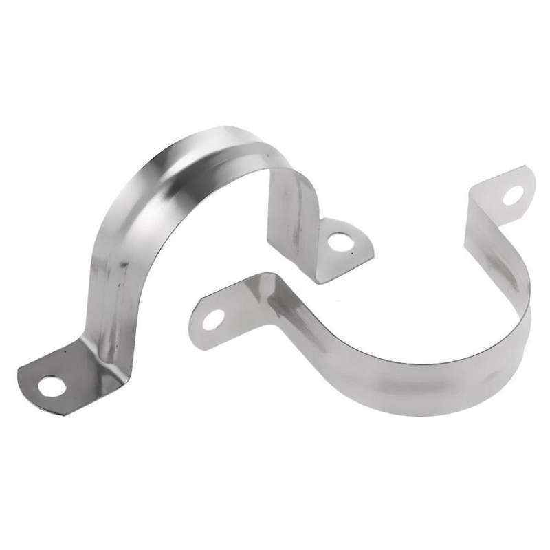 2 Edelstahl U-frmigen Rohrschellen, Half Pipe -80mm