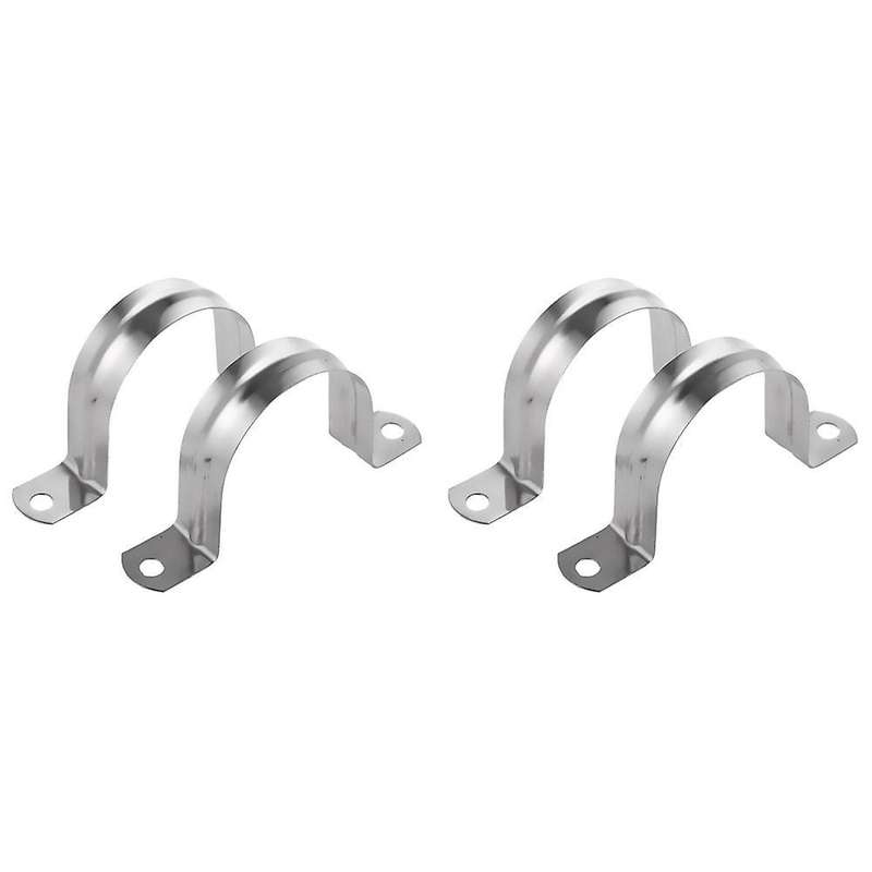 2 Edelstahl U-frmigen Rohrschellen, Half Pipe -80mm