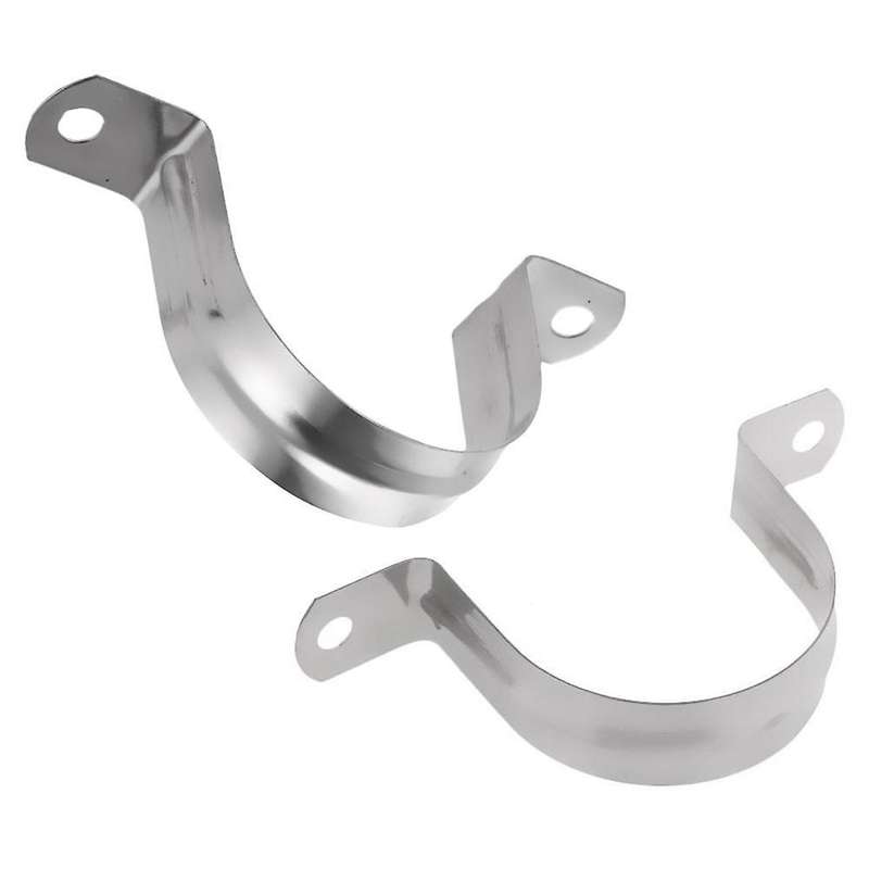 2 Edelstahl U-frmigen Rohrschellen, Half Pipe -80mm