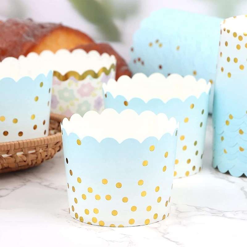 50 Pcs Colorful Greaseproof Paper Baking Cups 5 Oz Cupcake Paper B