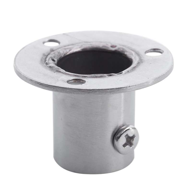 Wardrobe 19mm Tube Stainless Steel Rail Rod End Support Bracket 2pcs