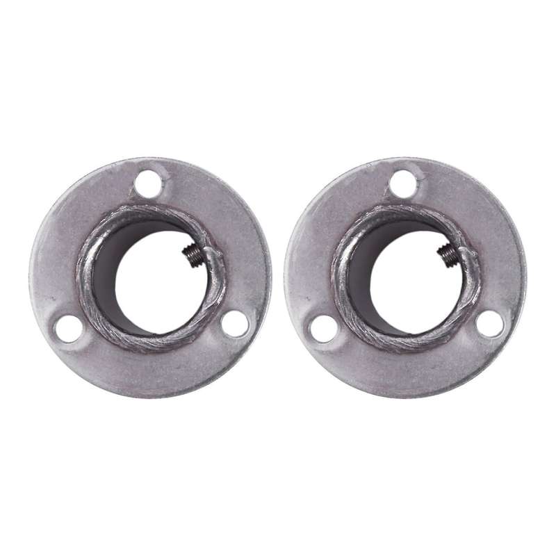 Wardrobe 19mm Tube Stainless Steel Rail Rod End Support Bracket 2pcs