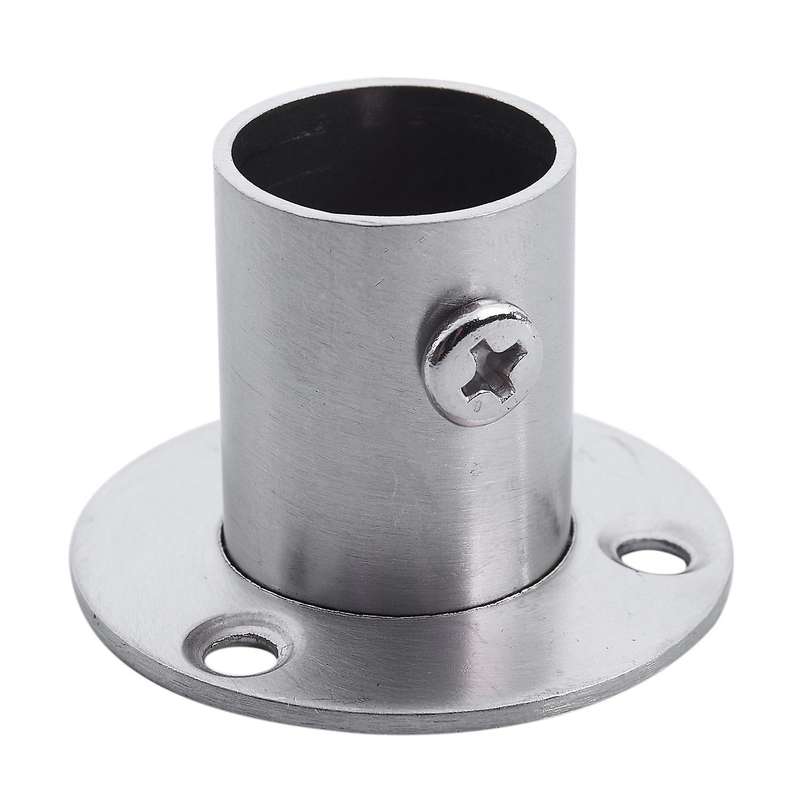 Wardrobe 19mm Tube Stainless Steel Rail Rod End Support Bracket 2pcs