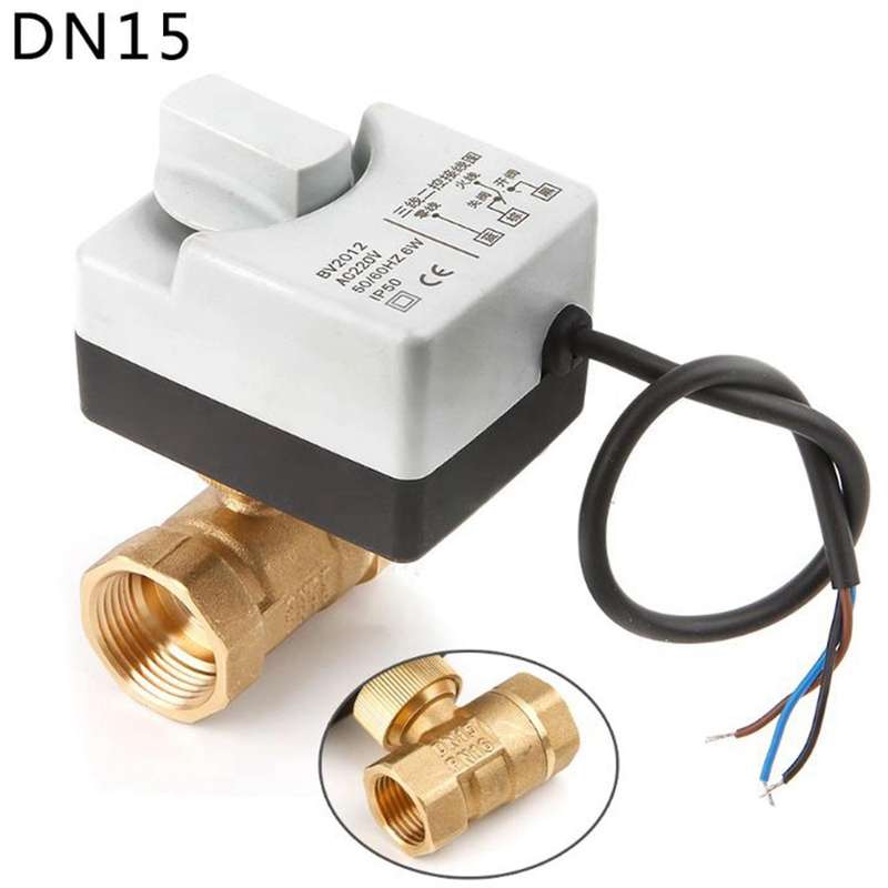 4x Ac220v Dn15 2 Way 3 Wires Motorized Ball Valve Electric Actuator