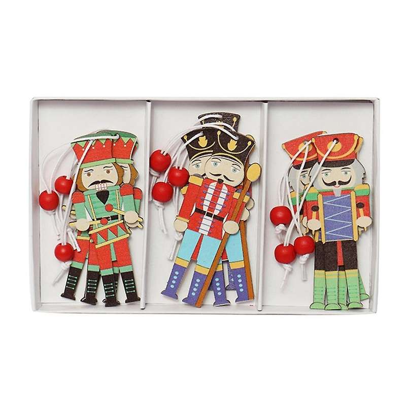 Christmas Hanging Nutcracker Ornaments Xmas Wooden Decorations, A