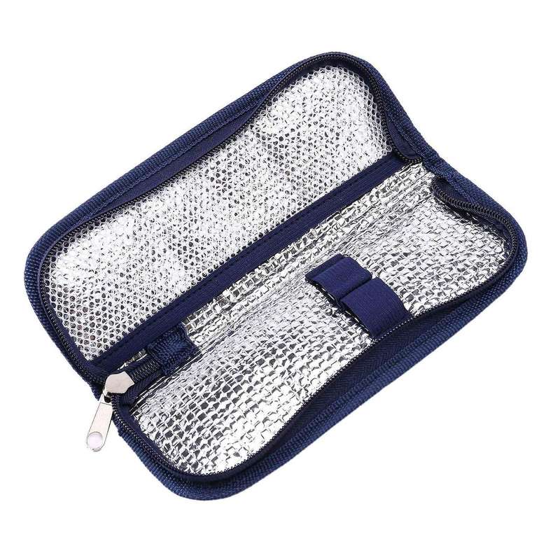 Portable Insulin Cooler Bag Diabetic Foil Ice Bag (navy Blue)