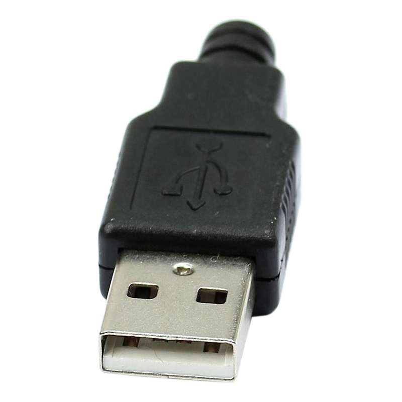 10pcs Type A Male 4 Socket Connector with Black Plastic Cover