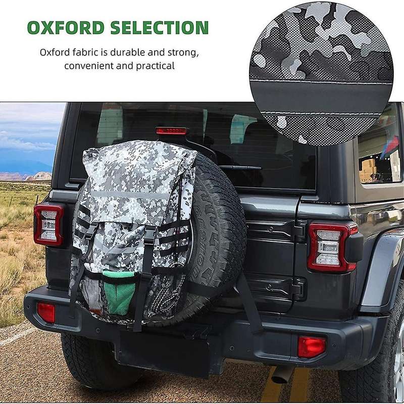 Spare Tire Storage Bag, for Jeep Wrangler Tj Jk Jl (gray Camouflage)