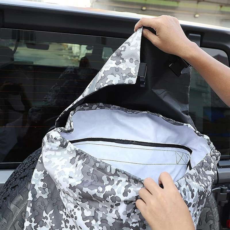 Spare Tire Storage Bag, for Jeep Wrangler Tj Jk Jl (gray Camouflage)