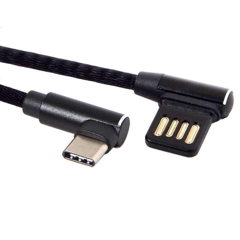 90 Degree Usb 2.0 Data Cable with Sleeve for Tablet & Phone 15cm