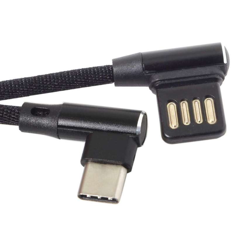 90 Degree Usb 2.0 Data Cable with Sleeve for Tablet & Phone 15cm