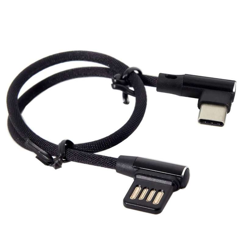 90 Degree Usb 2.0 Data Cable with Sleeve for Tablet & Phone 15cm