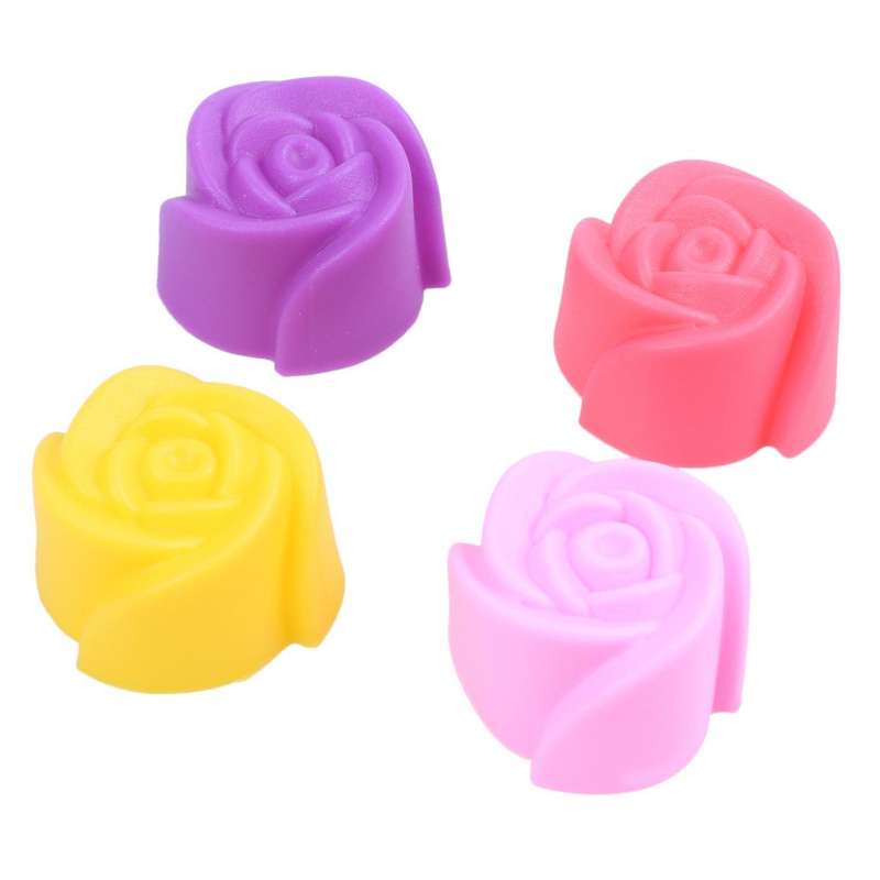 10x Silicone Rose Cake Baking Mold Chocolate Jelly Maker Mould