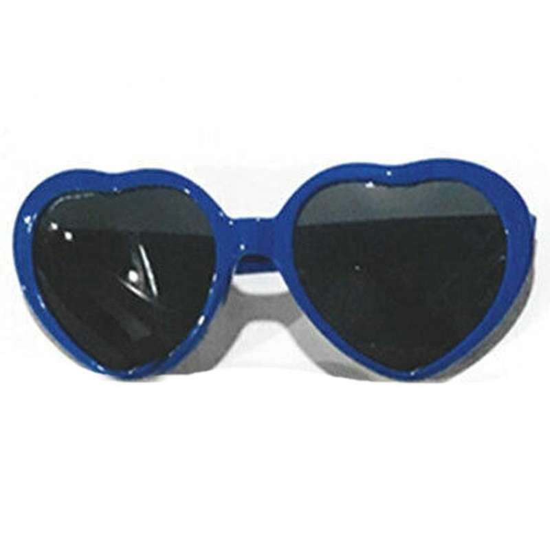Heart Shape Light Sunglasses for Women Girls Kids Party (blue)