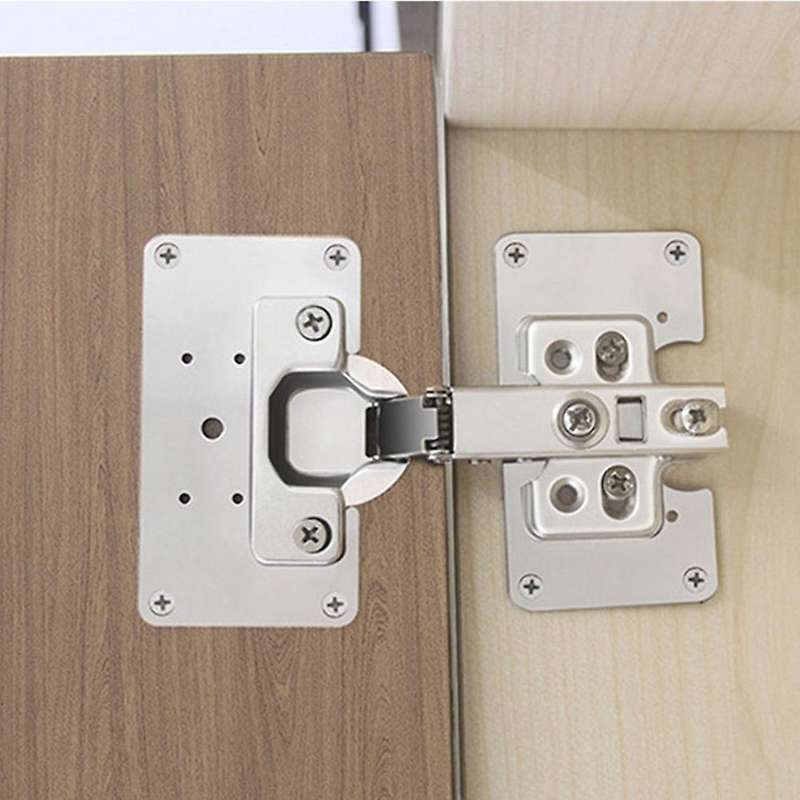 4 Pcs Hinge Repair Plate Door Stainless Steel Bracket for Furniture