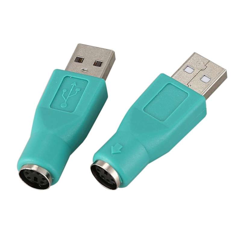 2 Pcs Usb 2.0 Male to Ps/2 Female Mouse Keyboard Adapter Connector