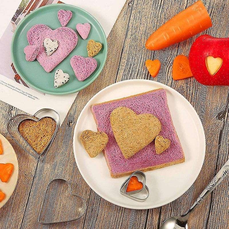 5 Pieces Cookie Cutter Stainless Steel Heart Cutter Valentine's Day