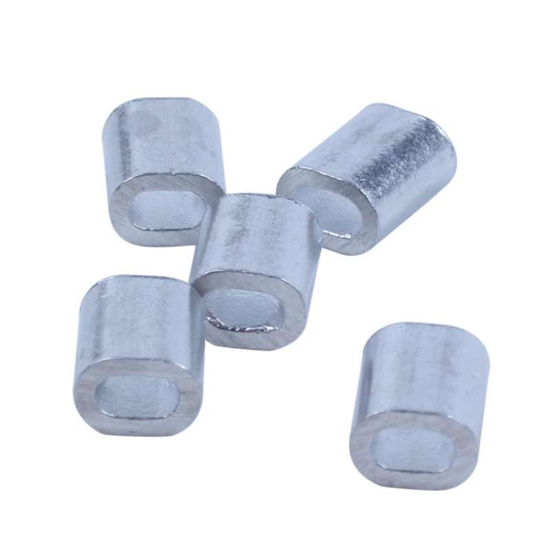 100 Pcs 1mm Steel Wire Rope Aluminum Ferrules Sleeves Silver Tone