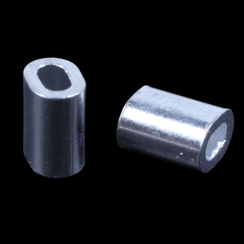 100 Pcs 1mm Steel Wire Rope Aluminum Ferrules Sleeves Silver Tone