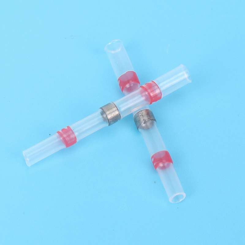 50pcs Solder Seal Wire Connectors,  Butt Terminals  Red