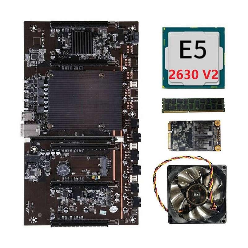 X79 H61 Btc Mining Motherboard 5x Pci-e Support 3060 E5 2630 V2 Cpu