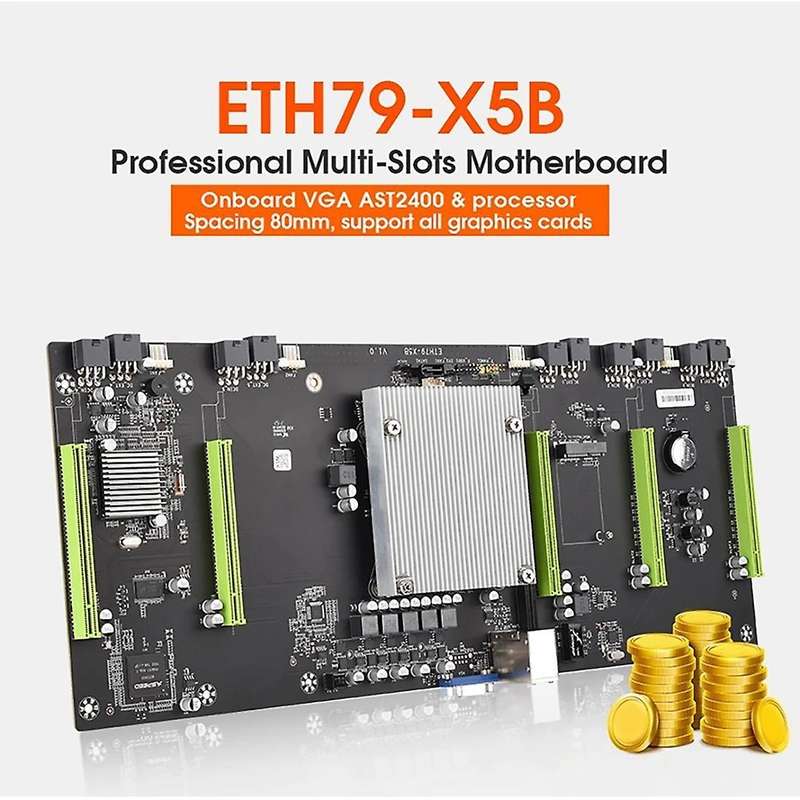 Eth79-x5b Btc Mining Motherboard with E5 2620 Cpu+sata Cable for 3060