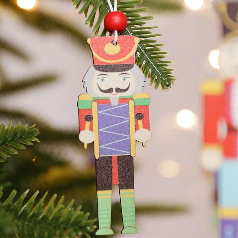 Christmas Hanging Nutcracker Ornaments Xmas Wooden Decorations, B