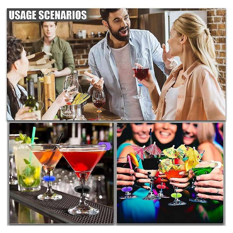 26pcs Wine Glass Charms Tags, Markers for Bar Party Martinis Cocktail