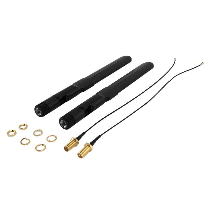 Dual Band Wifi 2.4ghz Male Antenna & 20cm Female Pigtail Cable 2-pack