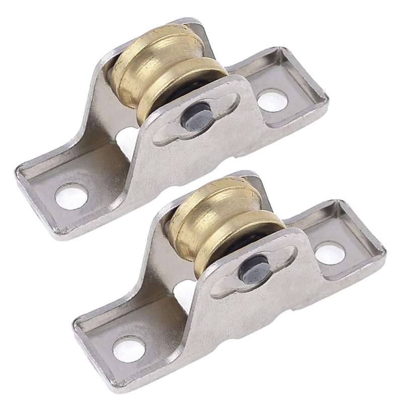 2x 1.6cm Dia Single Roller Window Sash Pulley Door Wheel Silver+gold