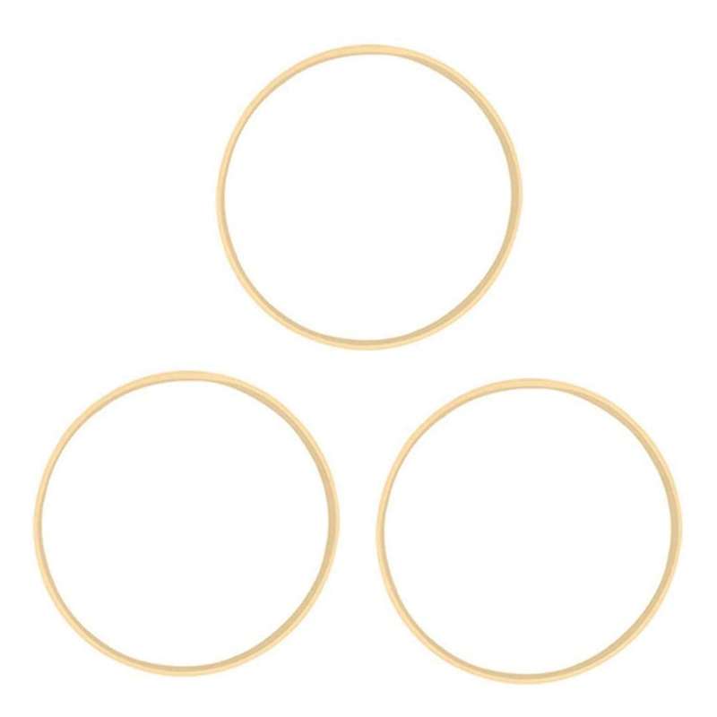 3x Dream Bamboo Rings,wooden Circle Round Catcher Diy Hoop 18cm
