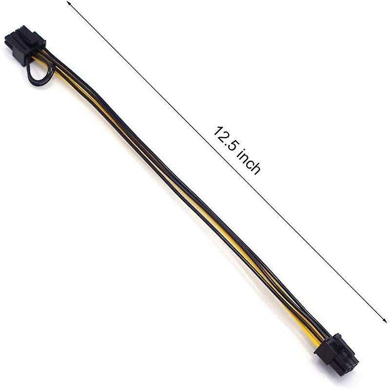 Pcie 6 Pin Male to 8 Pin (6+2) Male Pcie Adapter Power Cable (2 Pack)