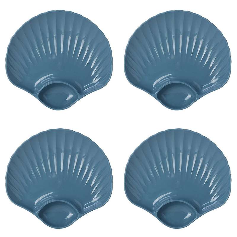 Multi-purpose Plastic Bowls Shell Shape Plate, Snack Serving Tray C