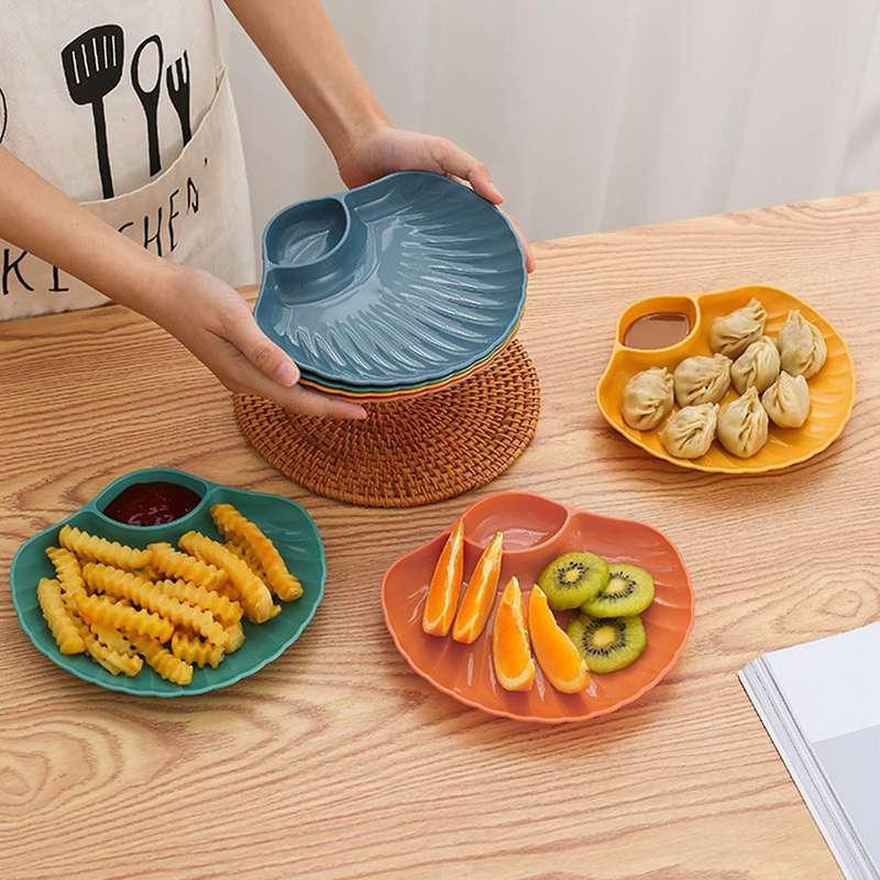 Multi-purpose Plastic Bowls Shell Shape Plate, Snack Serving Tray C