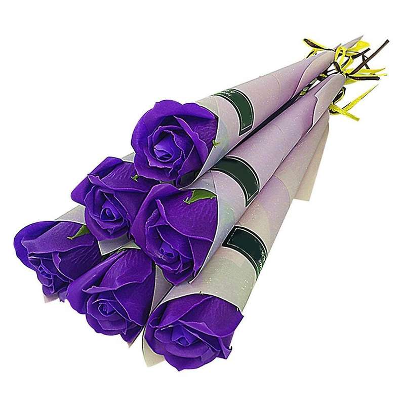 10pcs Single Rose Simulation Korean Rose Soap Flower 4