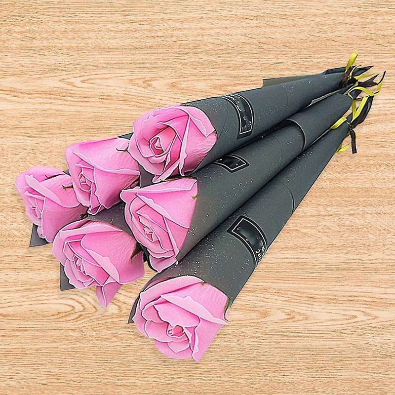 10pcs Single Rose Simulation Korean Rose Soap Flower 4
