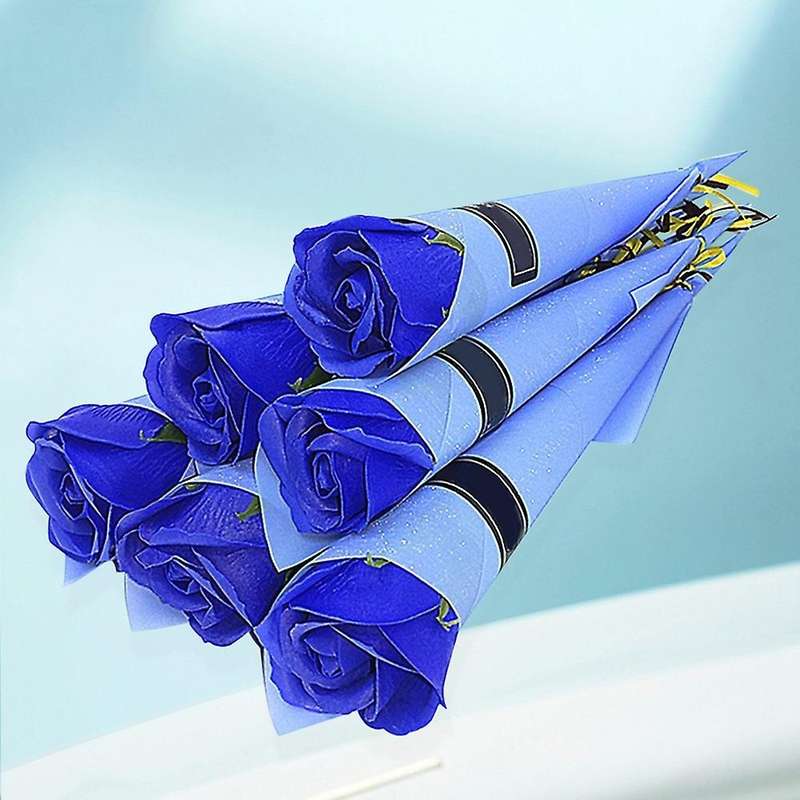 10pcs Single Rose Simulation Korean Rose Soap Flower 4